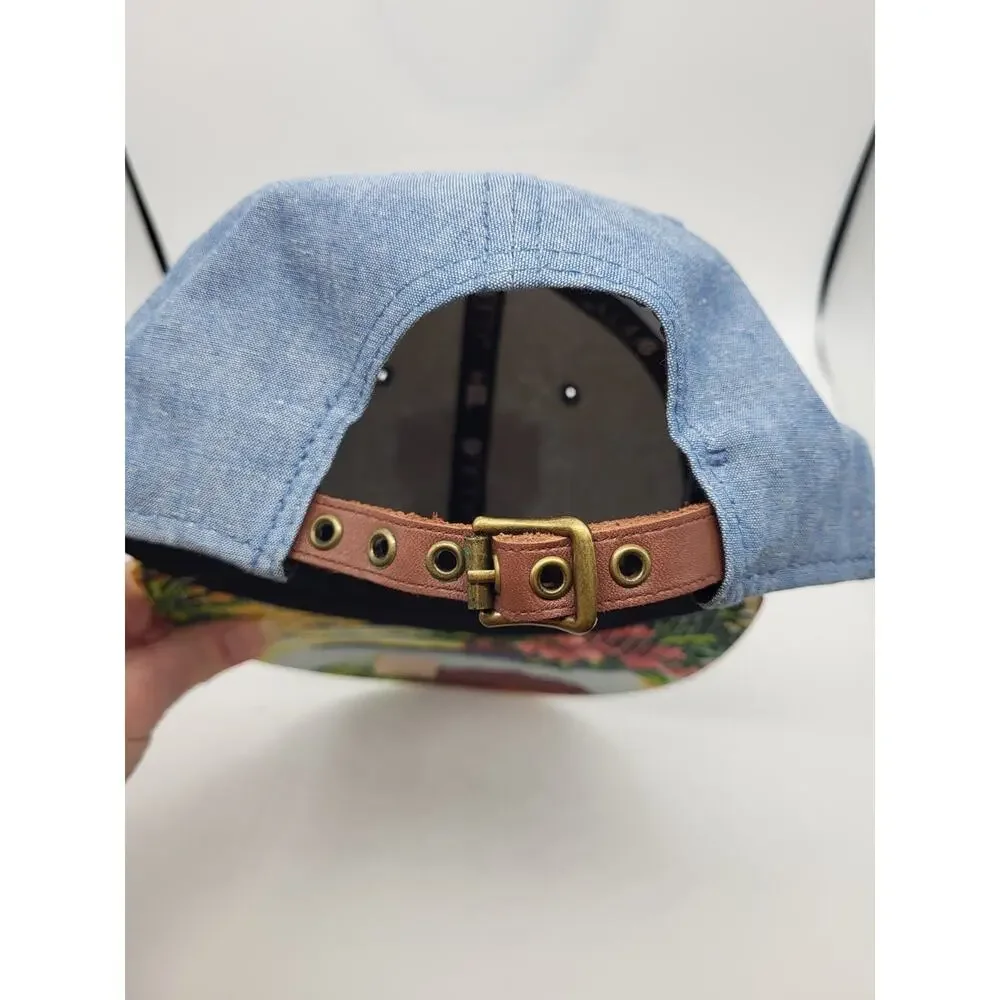 New Era NY Knicks Hardwood Classics 9Fifty Blue Denim Floral Strapback Hat M/L - Picture 5 of 10